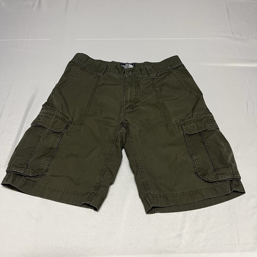 North Face Cargo Shorts Mens 30 Olive Green Ripstop Military Hiking Outdoor
